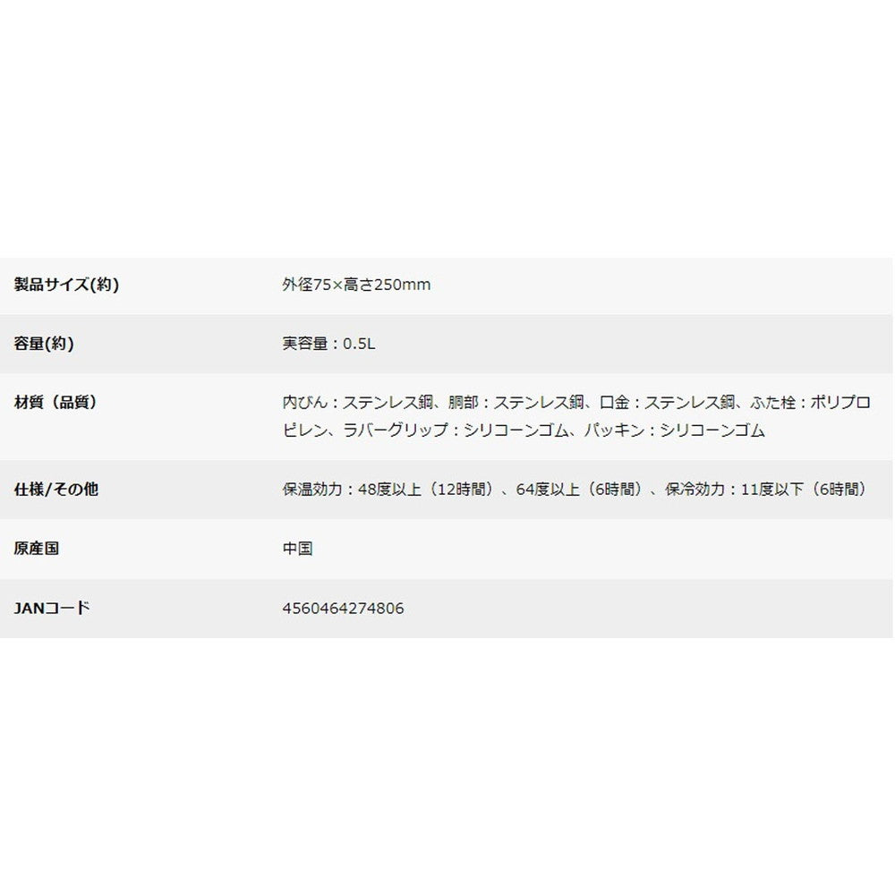 キャプテンスタッグ HDカラビナボトル500(シルバー)