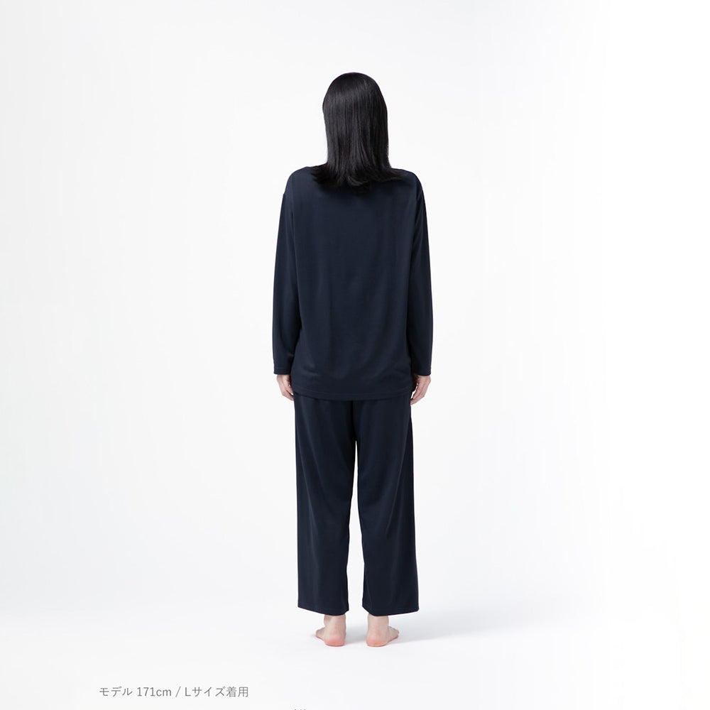 【母の日カード】 リカバリーウェア BAKUNE Dry Women’s 長袖上下セット ネイビーXL
