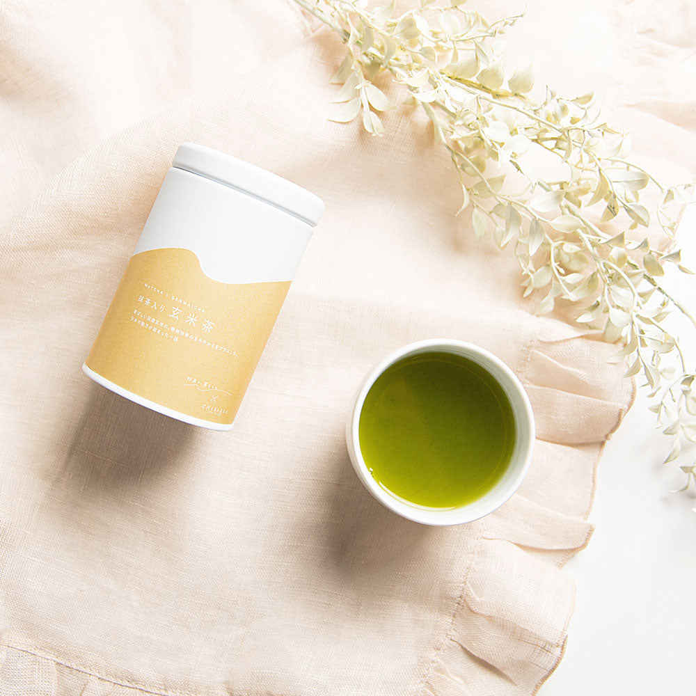 お茶と、暮らしと ティータイムセット 抹茶入り玄米茶ティーバッグ缶・Teaミルクジャム130g(抹茶+煎茶)