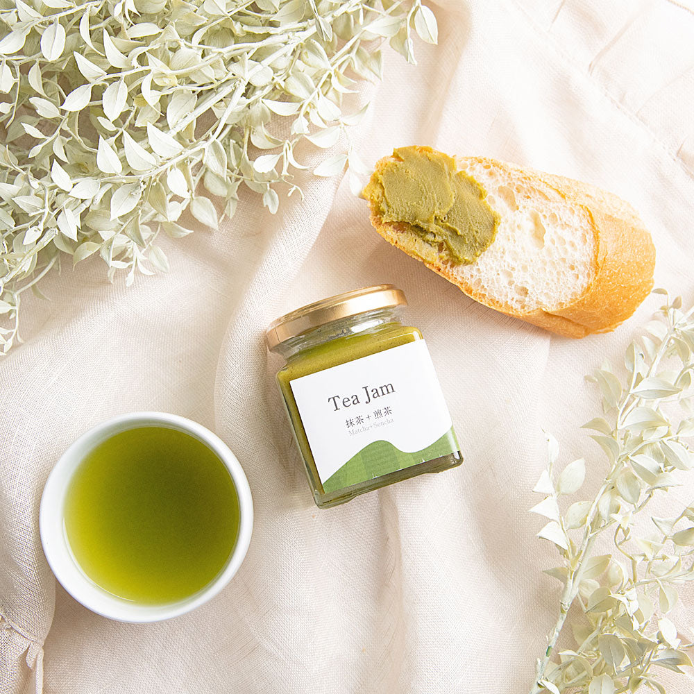 お茶と、暮らしと 深蒸し茶ティーバッグ缶+Teaミルクジャム 2種各45g(抹茶・ほうじ茶)