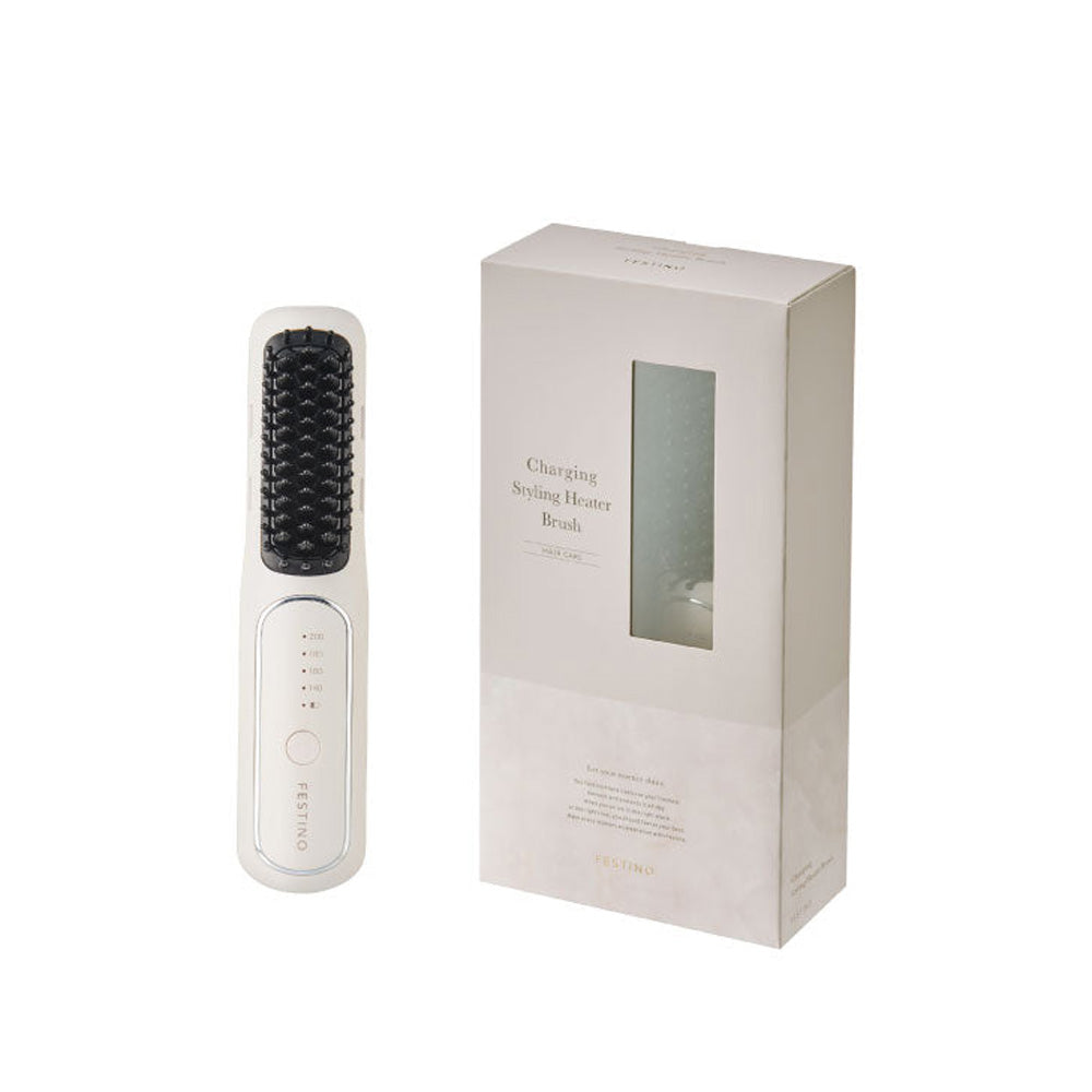 FESTINO(フェスティノ)充電式スタイリング ヒーターブラシ ホワイト