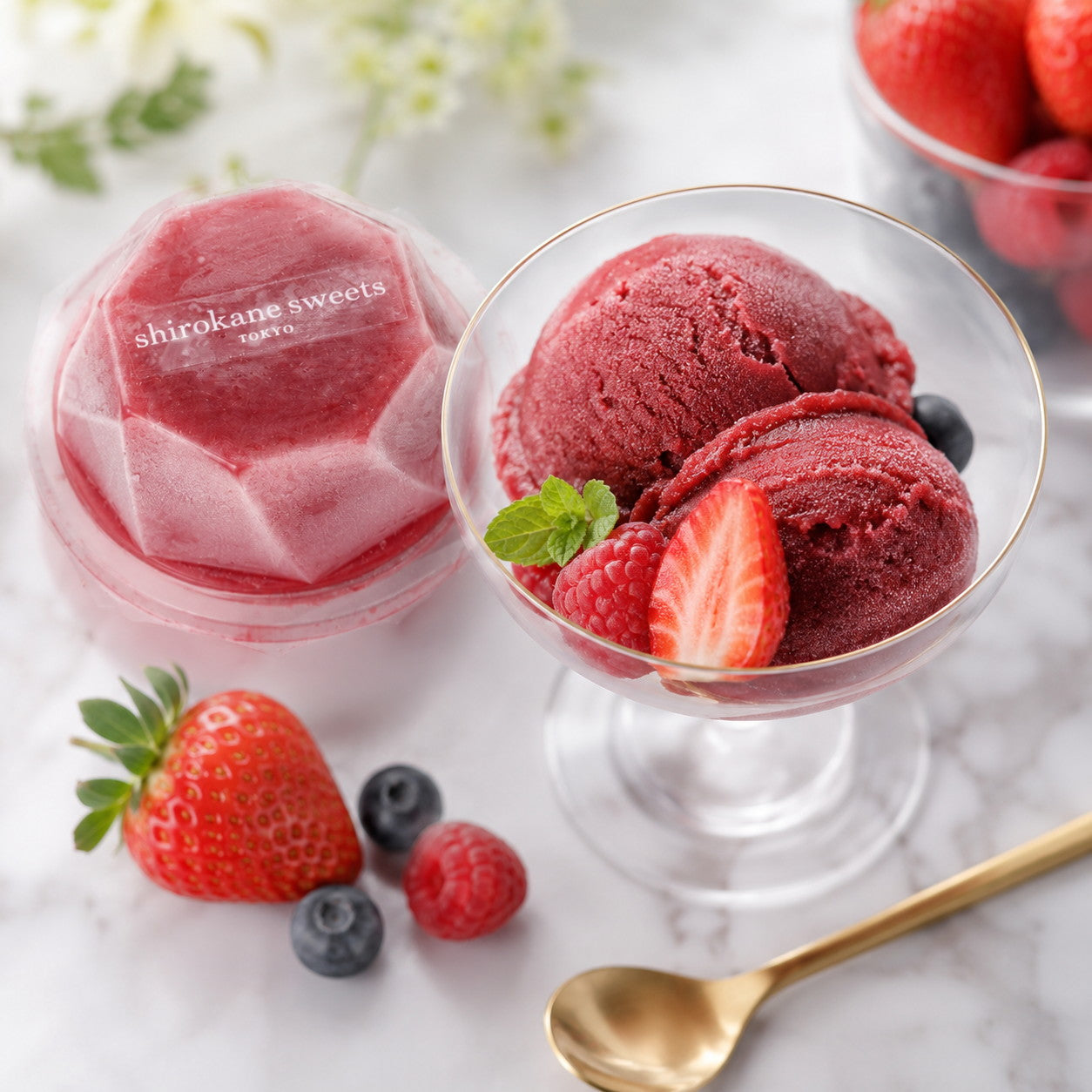 shirokane sweets TOKYOプレミアム手作りアイスクリーム　ダブルベリー　３個入り