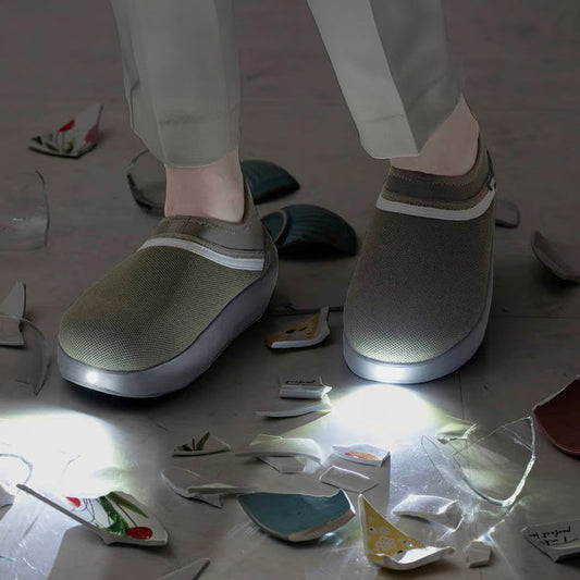 防災ブランド「SONAENO」 防災ライトルームシューズ　グリーン（L）