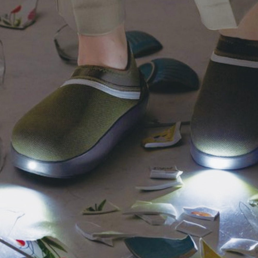 防災ブランド「SONAENO」 防災ライトルームシューズ　グリーン（LL）