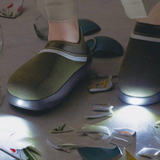 防災ブランド「SONAENO」 防災ライトルームシューズ　グリーン（LL）