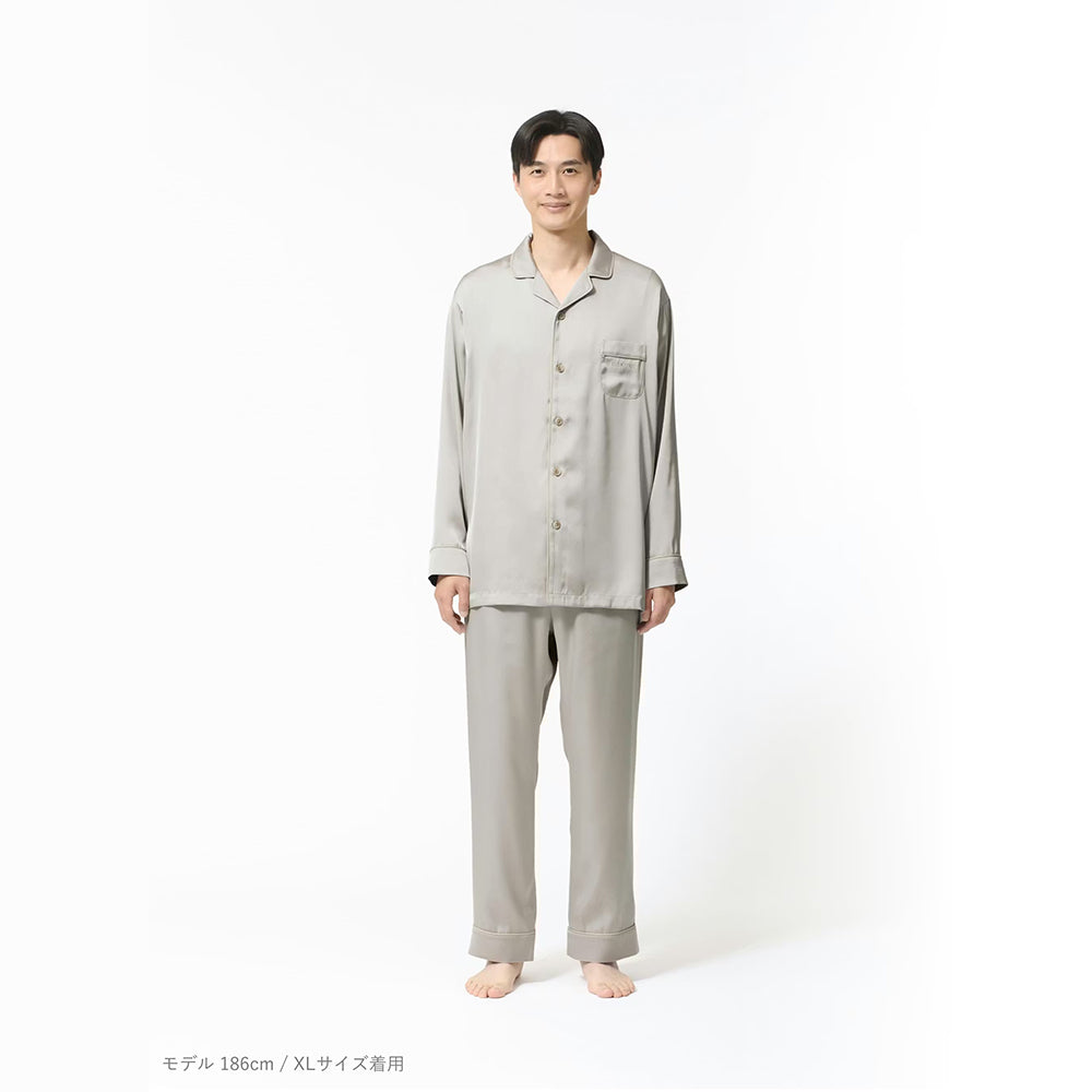 リカバリーウェア BAKUNE パジャマサテン上下(Unisex) グレージュXL