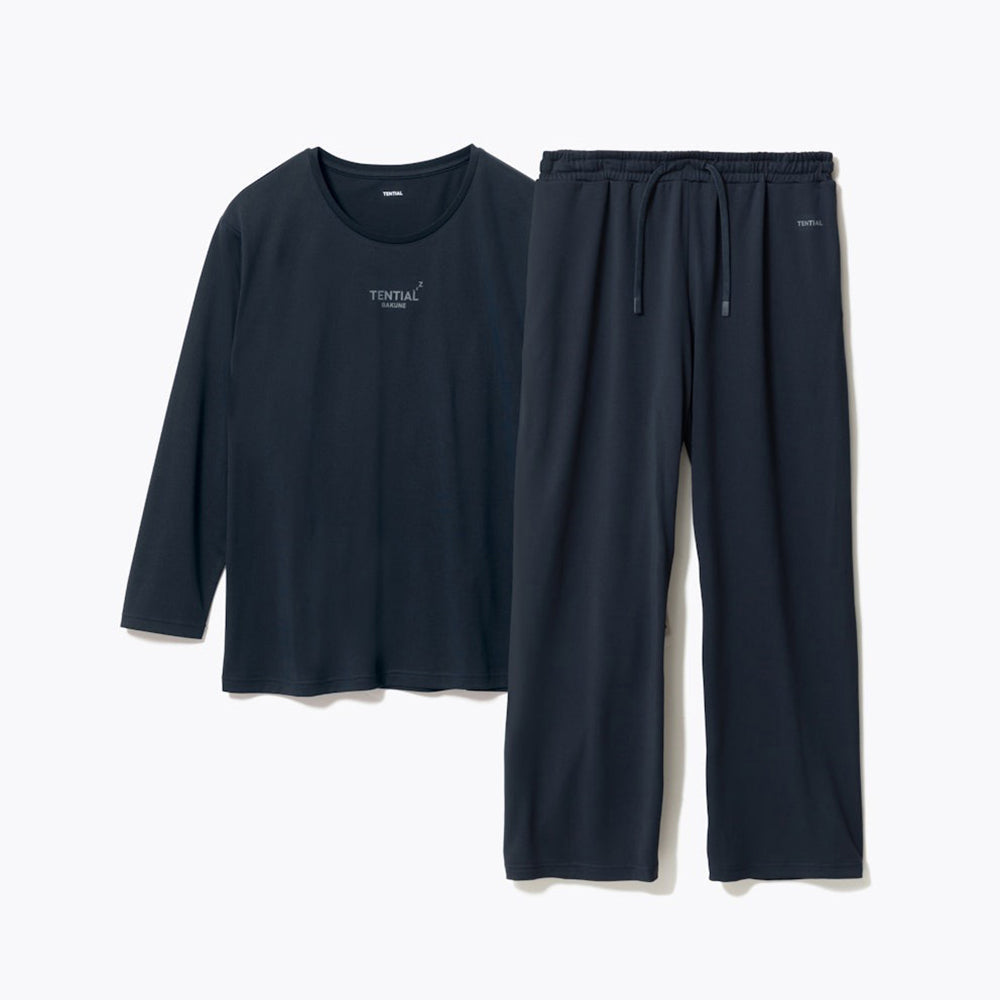 【母の日カード】 リカバリーウェア BAKUNE Dry Women’s　長袖上下セット ネイビーS