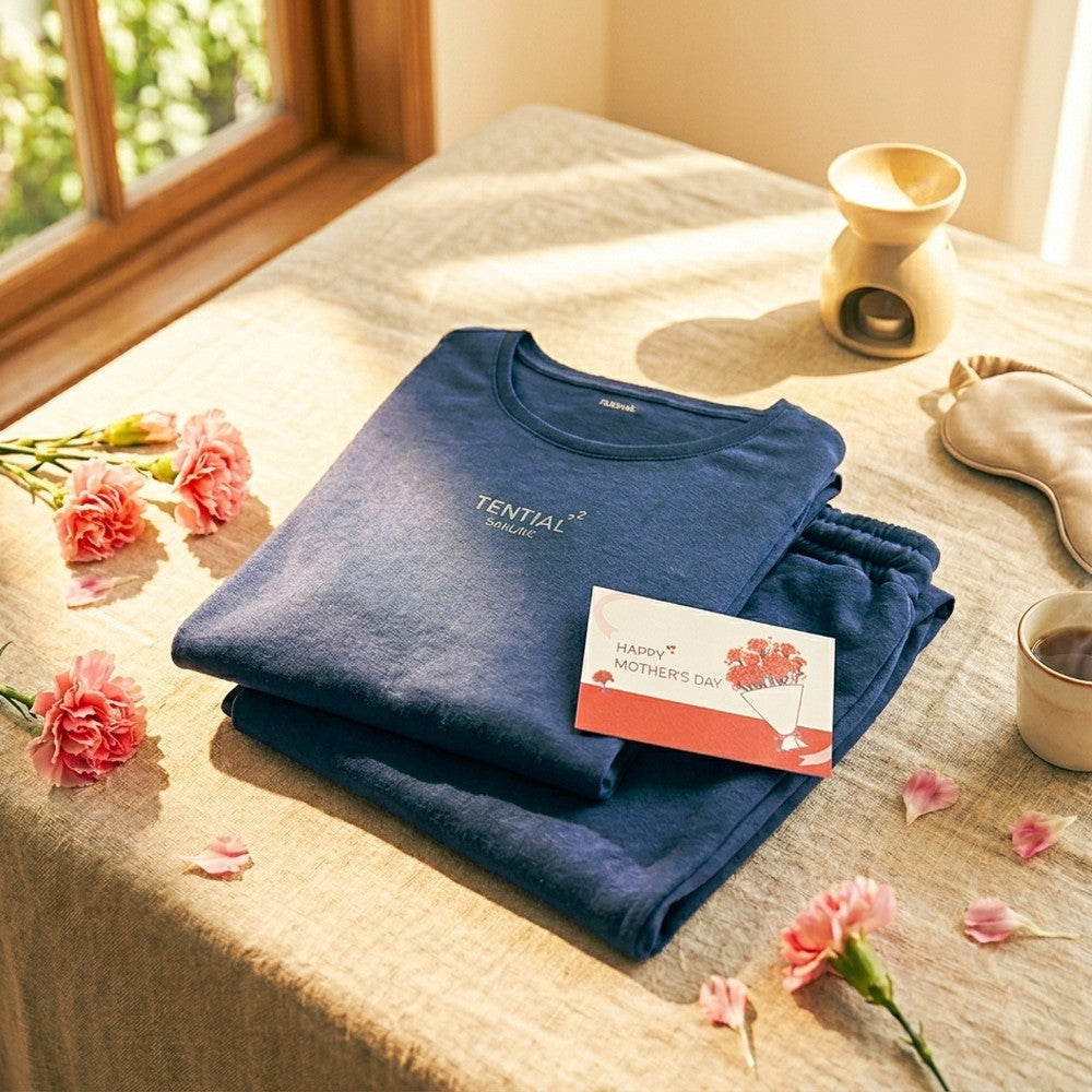 【母の日カード】 リカバリーウェア BAKUNE Dry Women’s　長袖上下セット ネイビーM