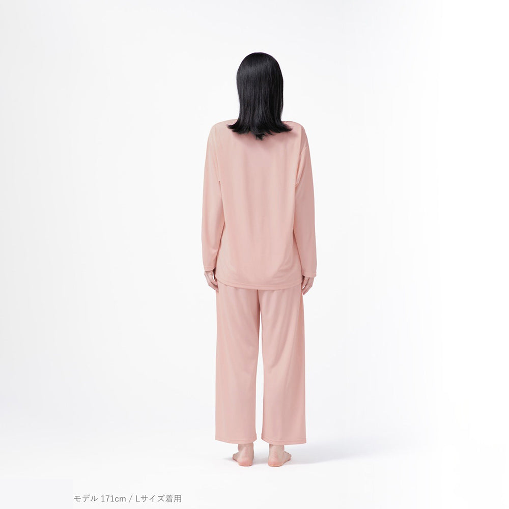 【母の日カード】 リカバリーウェア BAKUNE Dry Women’s　長袖上下セット ピンクL
