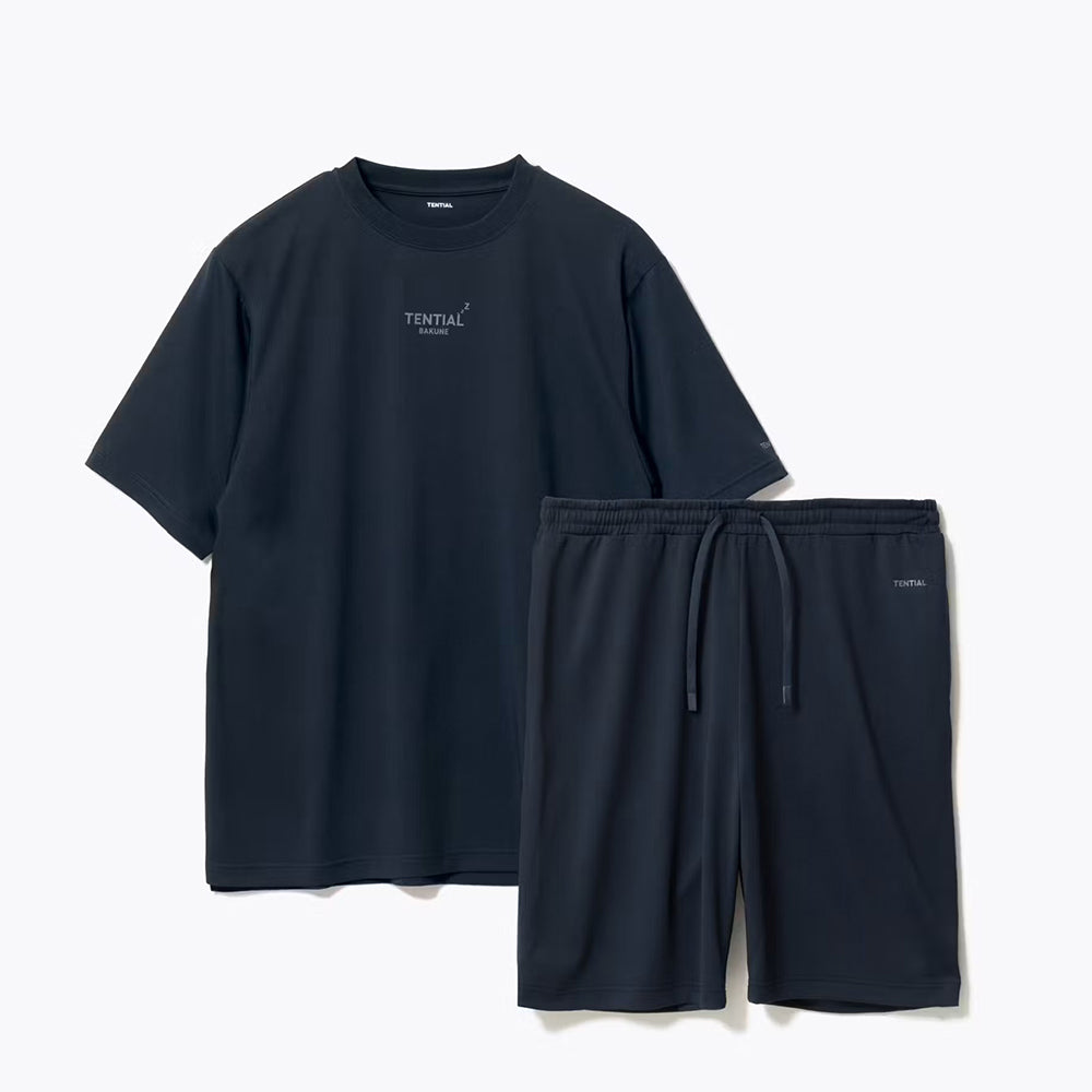 リカバリーウェア BAKUNE Dry Men's 半袖上下セット ネイビー L 【一般医療機器】