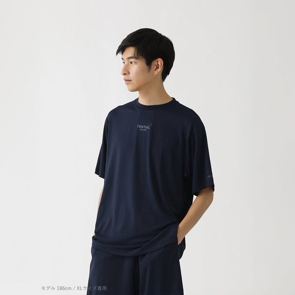 リカバリーウェア BAKUNE Dry Men's 半袖上下セット ネイビー L 【一般医療機器】