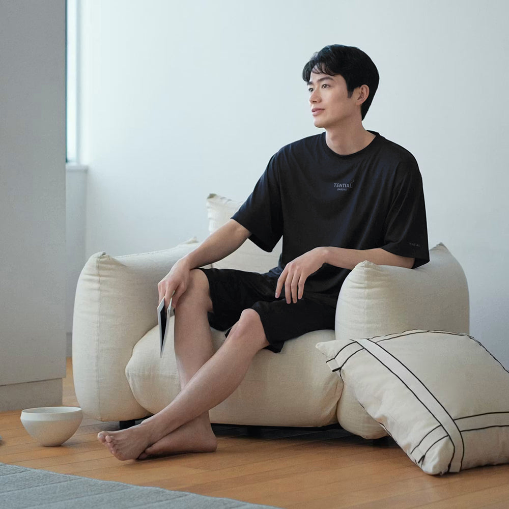 リカバリーウェア BAKUNE Dry Men's 半袖上下セット ブラック L 【一般医療機器】