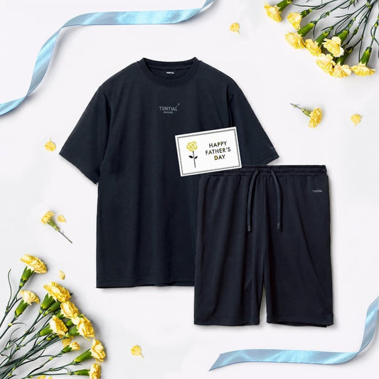【父の日カード】 リカバリーウェア BAKUNE Dry Men's 半袖上下セット ネイビー M 【一般医療機器】