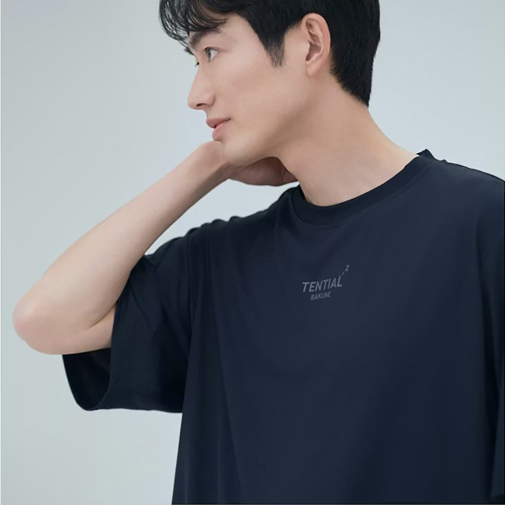 【父の日カード】 リカバリーウェア BAKUNE Dry Men's 半袖上下セット ネイビー M 【一般医療機器】