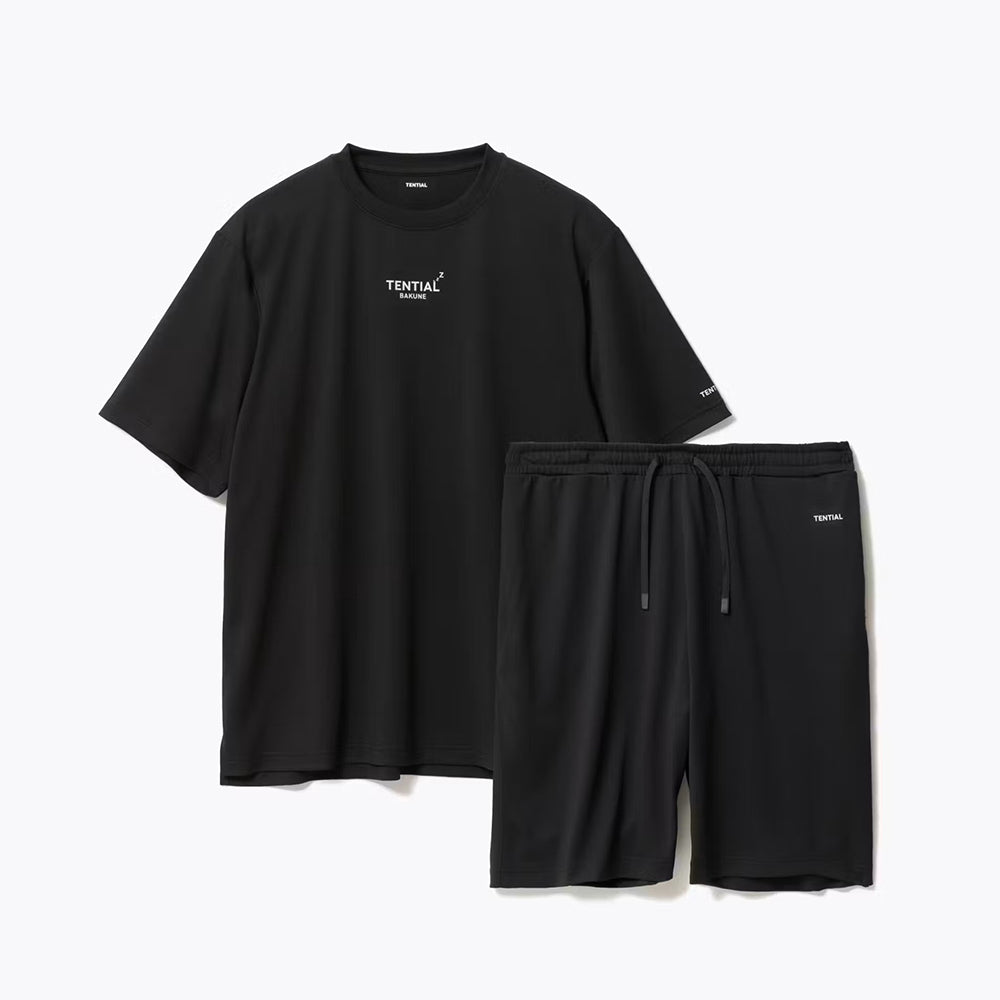 【父の日カード】 リカバリーウェア BAKUNE Dry Men's 半袖上下セット ブラック M 【一般医療機器】