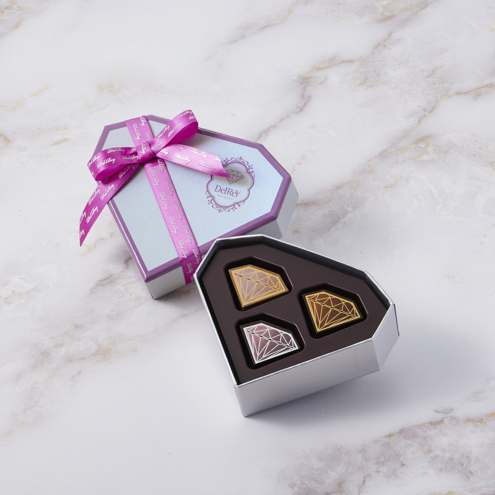 ベルギー高級老舗チョコ DelRey（デルレイ）ダイヤモンドコレクションBOX 3個入