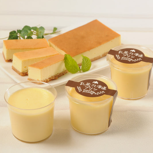 「乳蔵」 北海道プリンとチーズケーキセット「実」