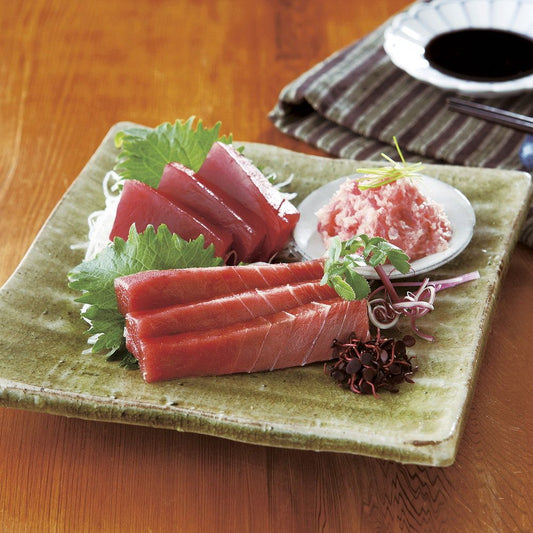 天然本まぐろ・南まぐろセット(本まぐろ<中トロサク100g・赤身サク100g各1>、南まぐろ<中トロサク100g・赤身サク100g・たたき身100g各1>)