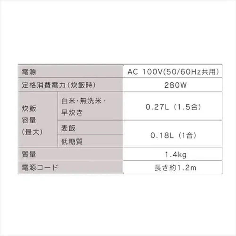 アイリス　ジャー炊飯器 1.5合