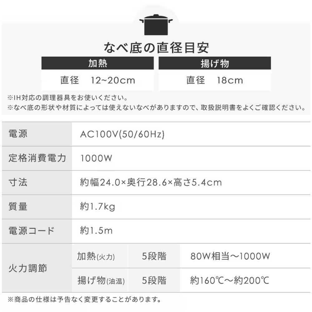 アイリスオーヤマ　1口IHコンロ 1000W