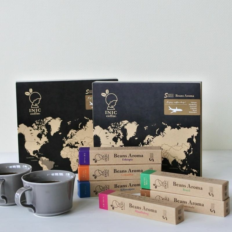 INIC coffee　ドリップドコーヒーパウダー　ビーンズアロマ　3本入り６種アソートギフト