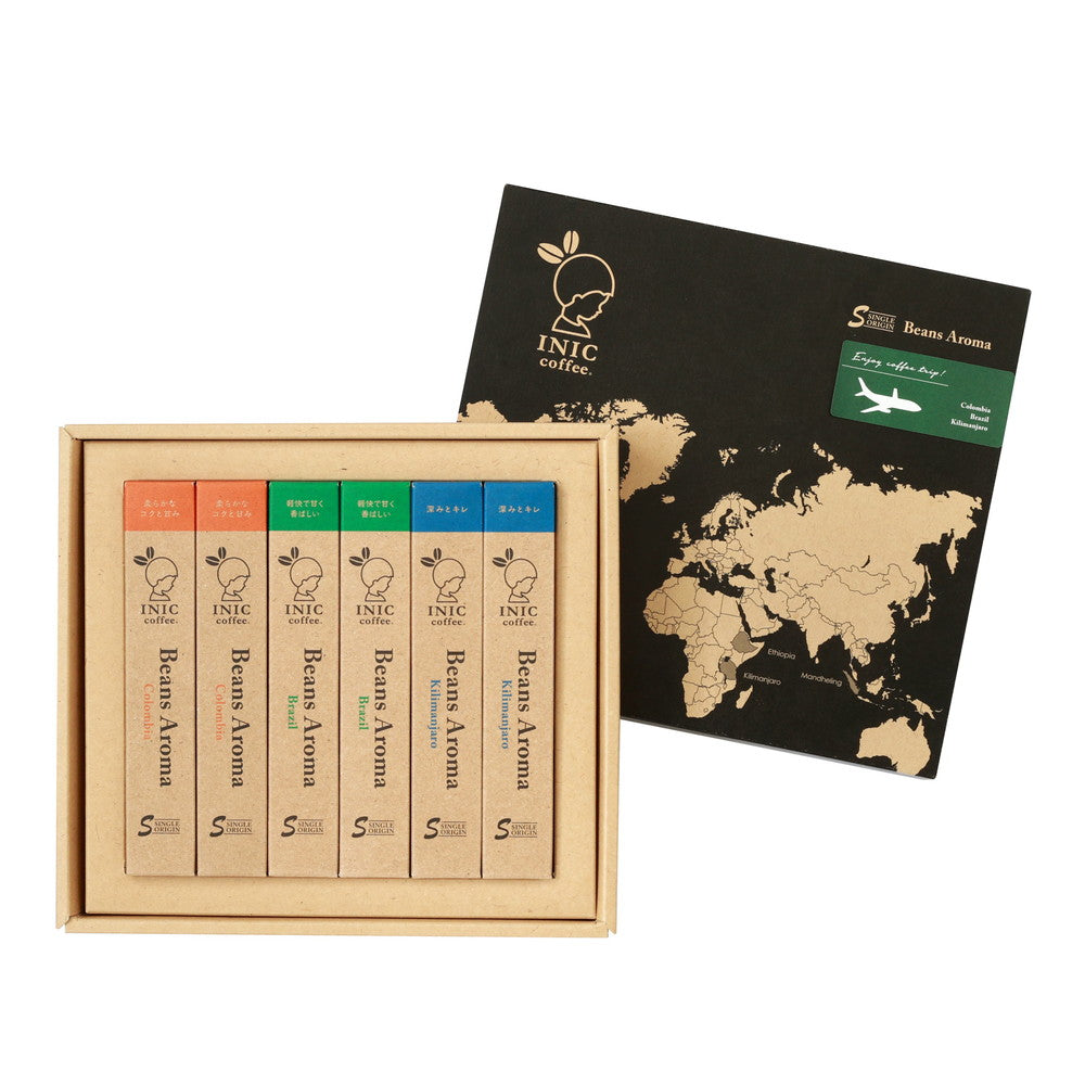 INIC coffee　ドリップドコーヒーパウダー　ビーンズアロマ　アソートギフト 002（コロンビア・ブラジル・キリマンジャロ）