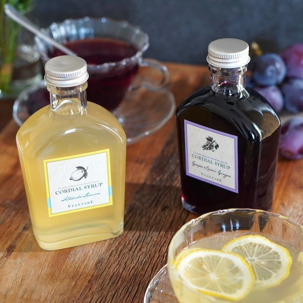 ベジターレ　コーディアル　2種飲み比べ(瀬戸内レモン、葡萄カシスジンジャー)
